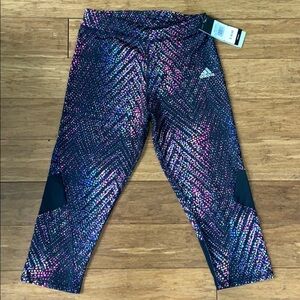 NEW ADIDAS Girls Capri Athletic Leggings sz 12/14